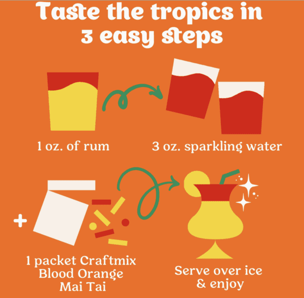 Blood Orange Mai Tai Mocktail Mixer Single Packet