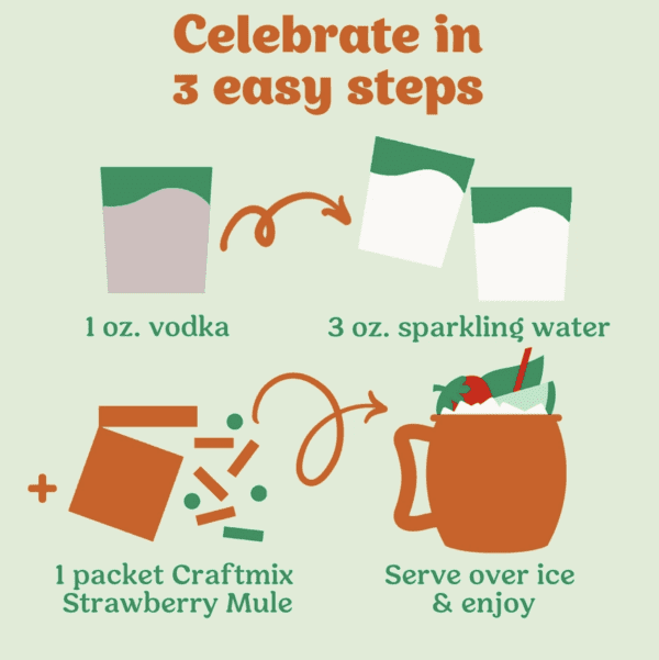 Strawberry Mule Mocktail Mixer Single Packet - Image 2
