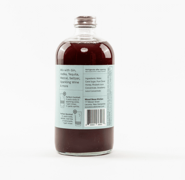Water, Cane Sugar, Rhubarb Craft Juice Concentrate (Apple Juice Concentrate, Pear Juice Concentrate, Natural Rhubarb Flavor, Citric Acid, Rhubarb Juice Concentrate), Strawberry Craft Juice Concentrate (Apple Juice Concentrate, Aronia Berry Juice Concentrate, Strawberry Juice Concentrate, Citric Acid, Natural Flavor)