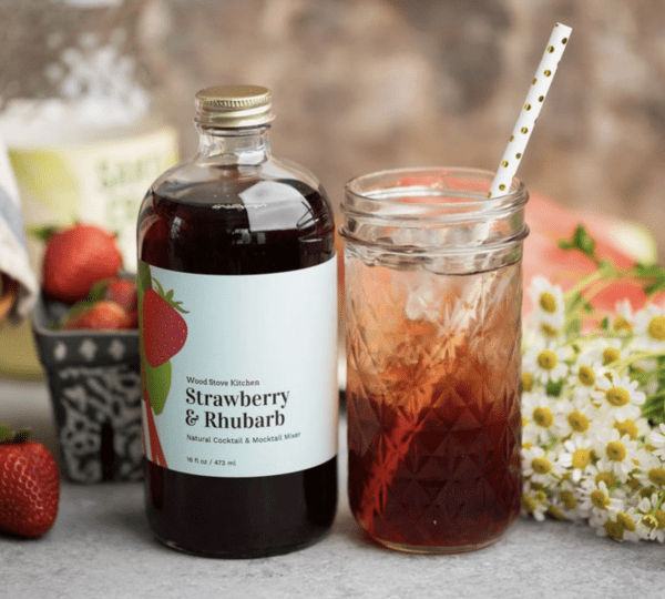 Water, Cane Sugar, Rhubarb Craft Juice Concentrate (Apple Juice Concentrate, Pear Juice Concentrate, Natural Rhubarb Flavor, Citric Acid, Rhubarb Juice Concentrate), Strawberry Craft Juice Concentrate (Apple Juice Concentrate, Aronia Berry Juice Concentrate, Strawberry Juice Concentrate, Citric Acid, Natural Flavor)