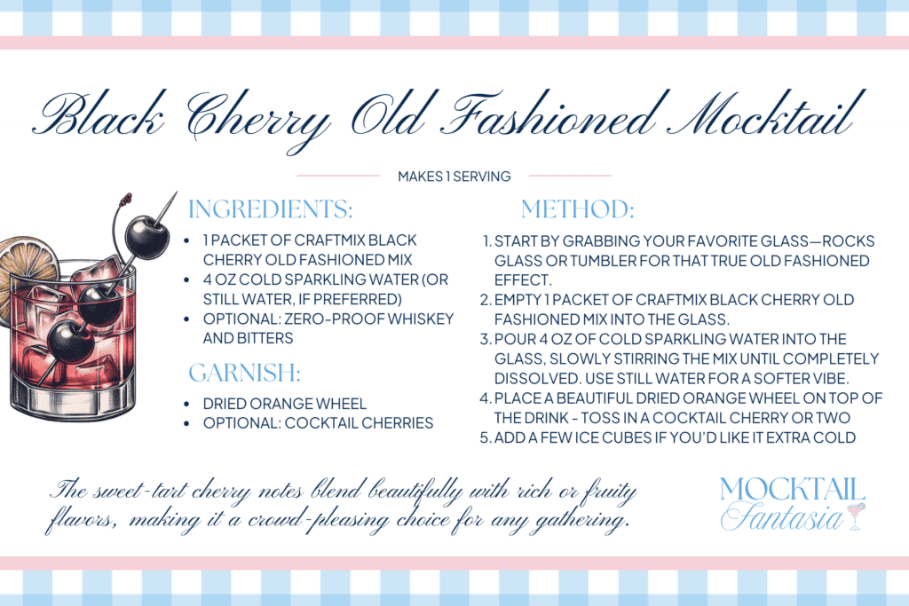 Black Cherry Old Fashioned Mocktail Recipe