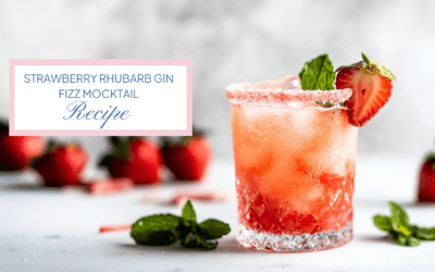 Strawberry Rhubarb Gin Fizz Mocktail Recipe