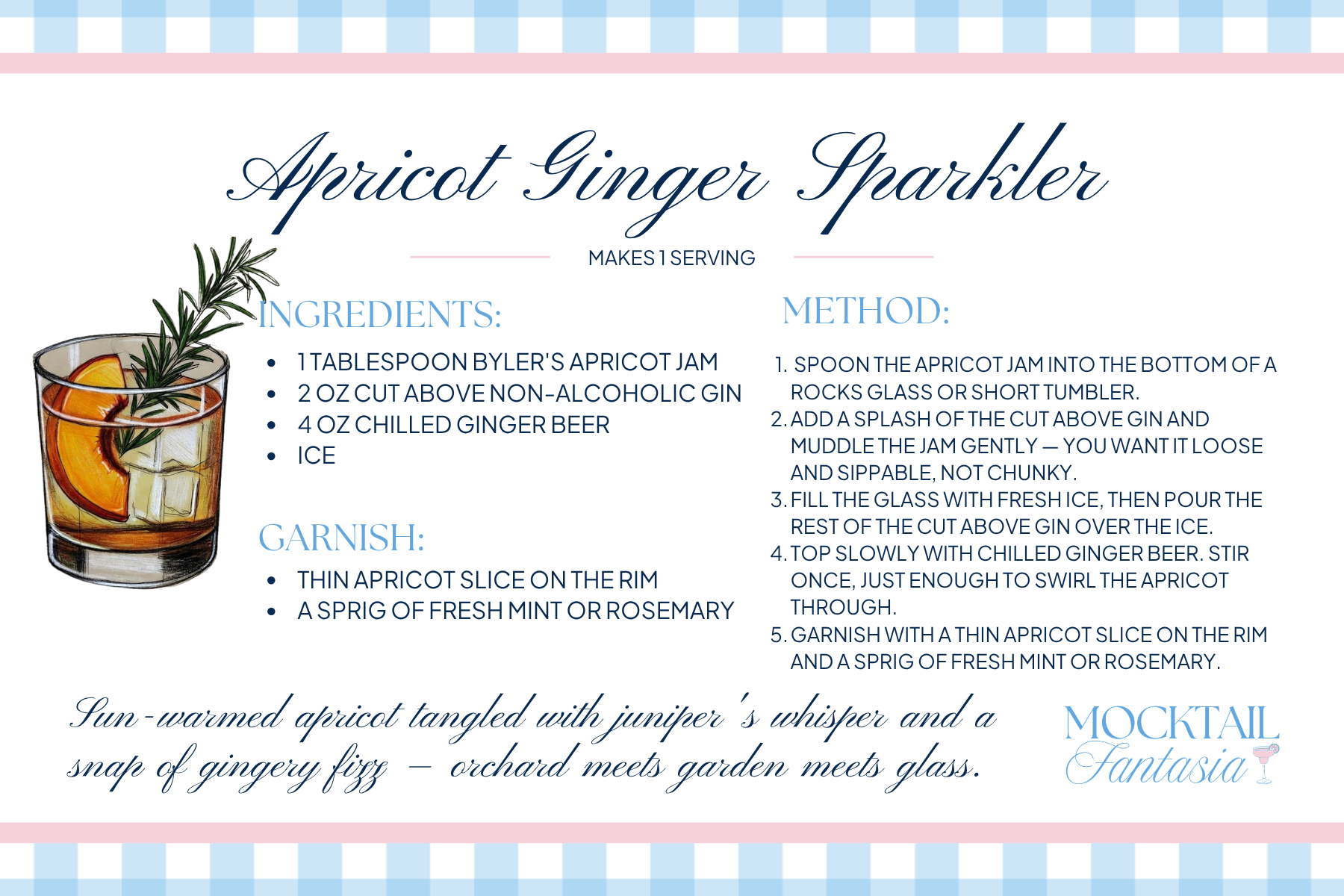 Apricot Ginger Mocktail: A Simple 3-Ingredient Sparkler
